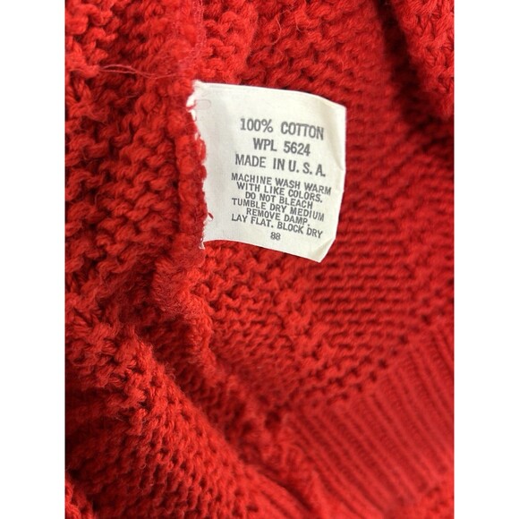 Vintage Isle of Cotton Men’s M Red Knit Sweater Oversized Y2K Made In USA - Picture 9 of 9